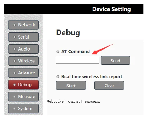 AT command operation postion