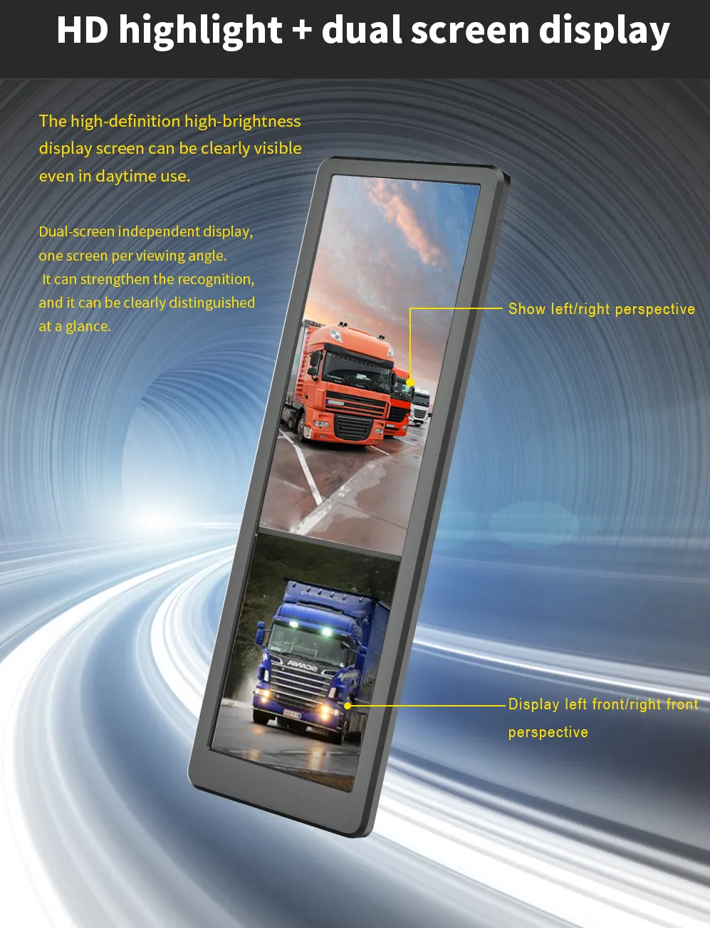 Truck mirror dvr bus dual lens side view rear view camera wing monitor recording 21