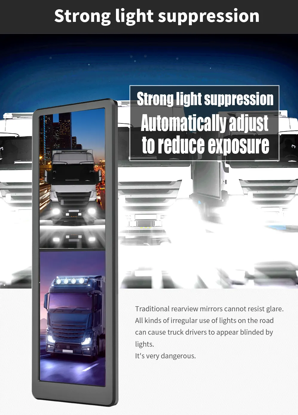 Truck mirror dvr bus dual lens side view rear view camera wing monitor recording 26