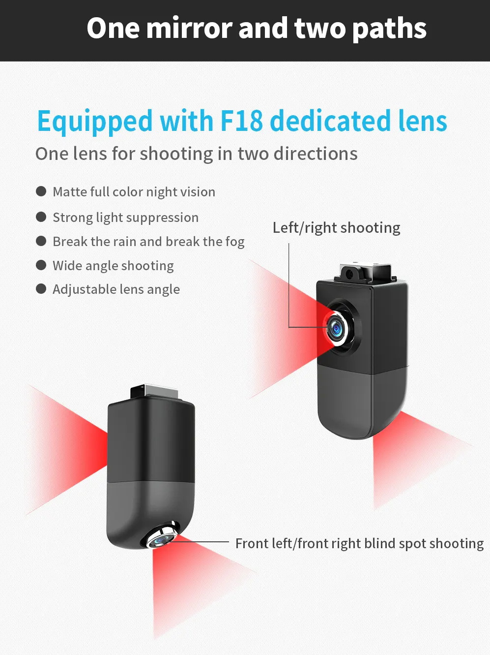 Truck mirror dvr bus dual lens side view rear view camera wing monitor recording 27