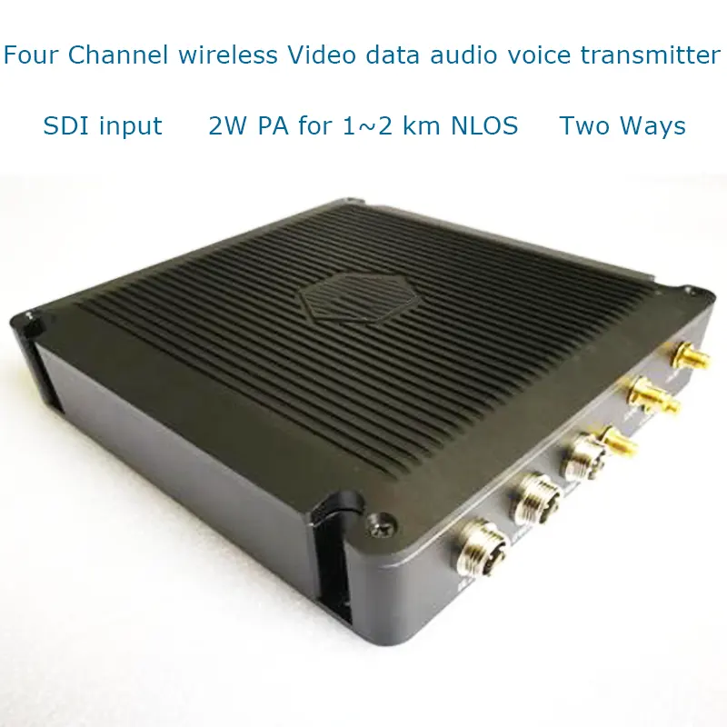 Επίγειο ρομπότ αμφίδρομης ασύρματης μετάδοσης δεδομένων βίντεο δέκτης ήχου τεσσάρων καναλιών είσοδος SDI 2W PA με δέκτηο δέκτης ήχου τεσσάρων καναλιών είσοδος SDI 2W PA με δέκτη 10 ground robot two-way wireless data video audio transmitter receiver four channel SDI input 2W PA with receiver