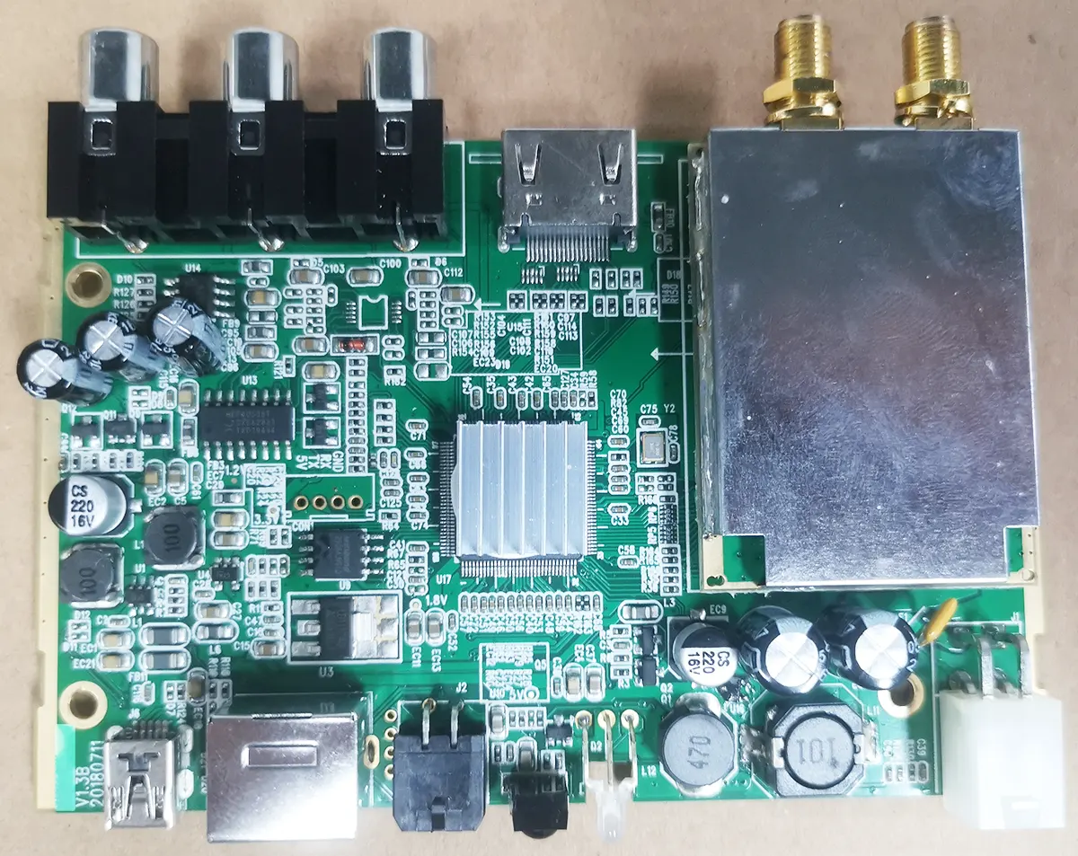 in-car dvb-t dvb-t2 h264 h265 dual tunter two antenna pcba-1