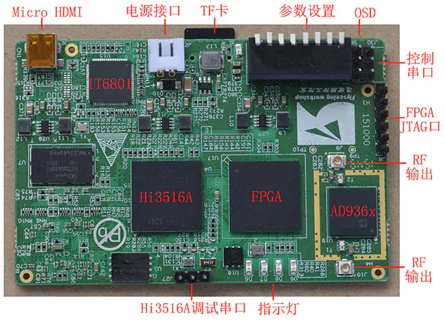 Placa de modulación de codificación de transmisión de imagen digital inalámbrica SEM9363 1 SEM9363无线数字图传编码调制板