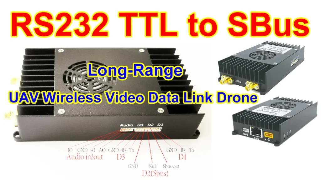 Modify RS232 TTL D2 to SBus for flight control on wireless video data link transmitter-receiver