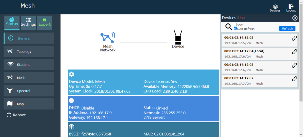 IP MESH Ad Hoc network user guide 18