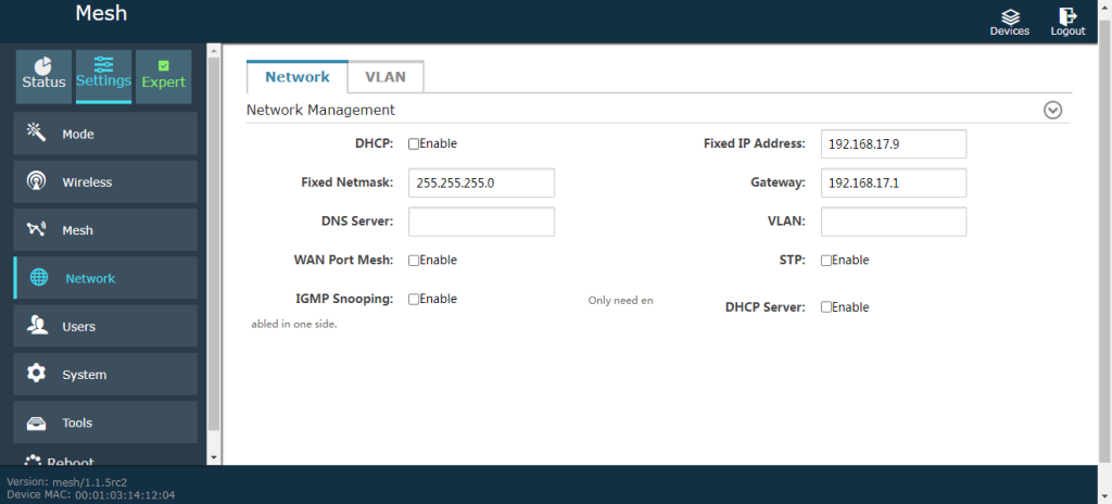 IP MESH Ad Hoc network user guide 13
