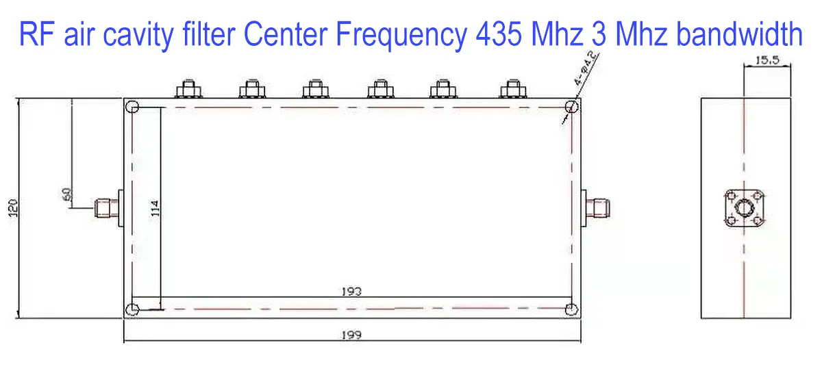 BPF帶通濾波器 RF帶通腔體濾波器 Cofdm 螺旋濾波器頻率定制 vcan1884 RF air cavity filter Center Frequency 435 Mhz 3 Mhz bandwidth