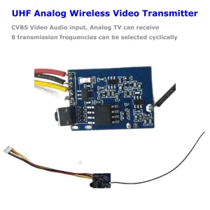 Transmisor de video inalámbrico analógico UHF CVBS audio video remitente vcan1904