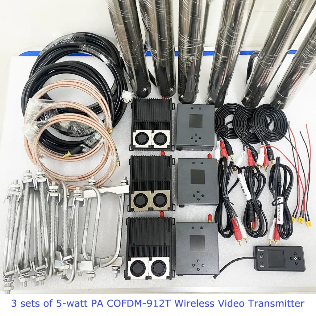 3-sets-of-5-watt-PA-COFDM-912T-Wireless-Video-Transmitter