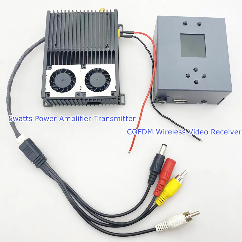 5-watt power amplifier transmitter and cofdm wireless video receiver