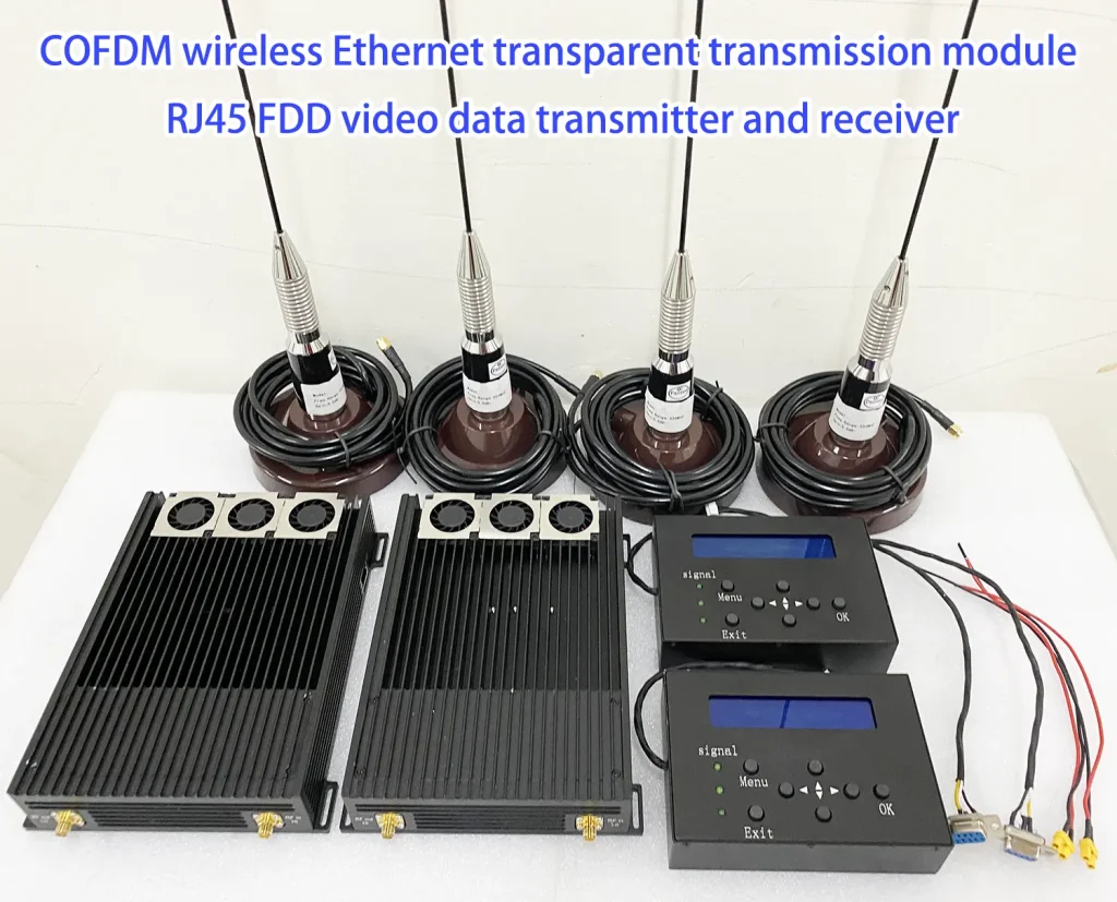 COFDM wireless Ethernet transparent transmission module 100M bps RJ45 FDD video data transmitter and receiver