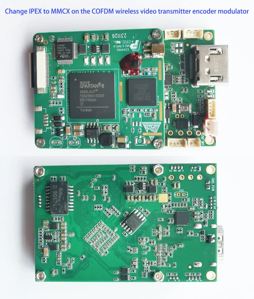 Change IPEX to MMCX on the COFDM wireless video transmitter encoder modulator 