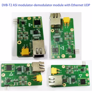 DVB-T2 ASI modulator-demodulator module with Ethernet UDP TS stream output