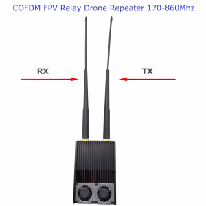 Digital COFDM FPV Relay Drone Repeater 170-860Mhz 5W PA long range transmission