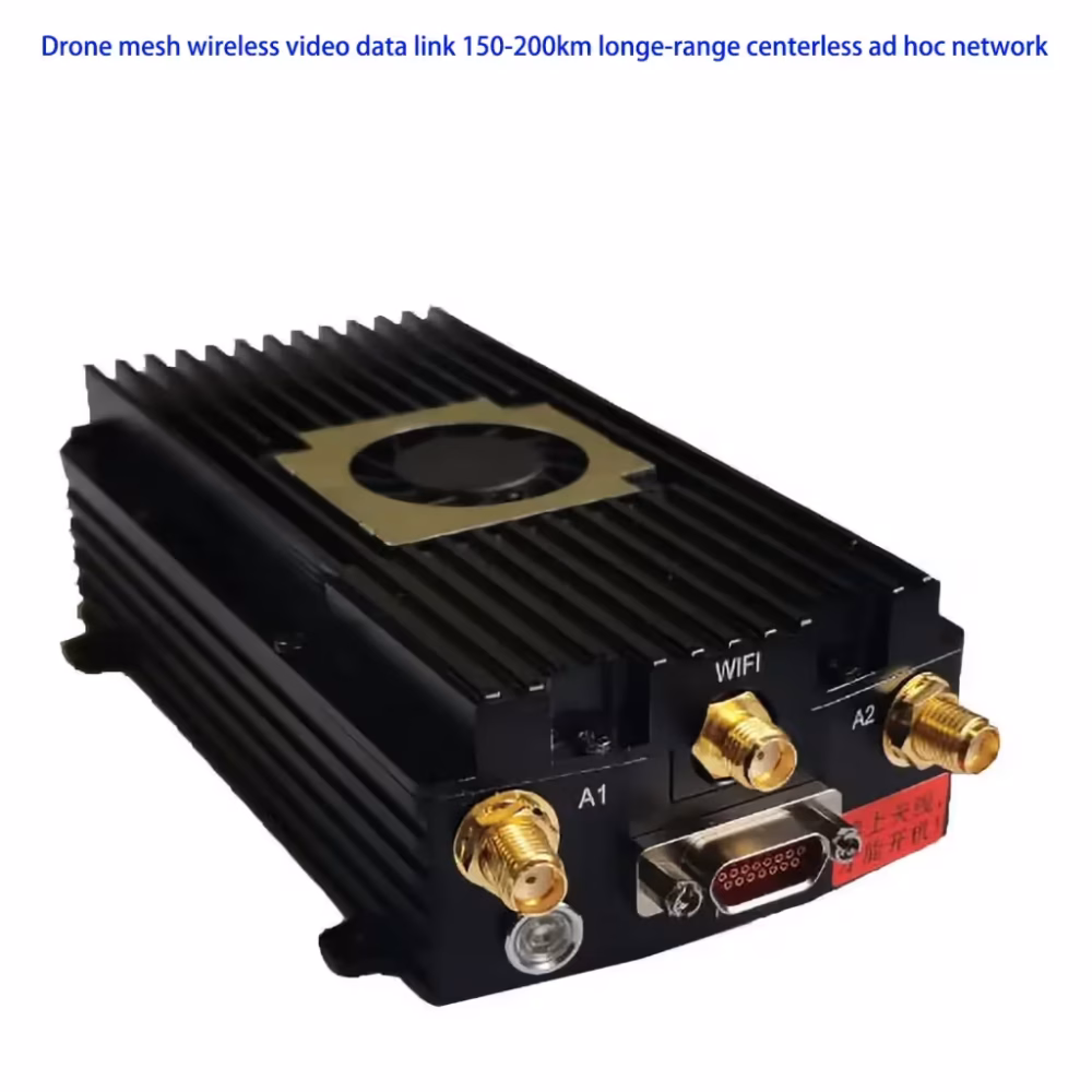 Drone mesh wireless video data link 150-200km longe-range centerless ad hoc network transceiver