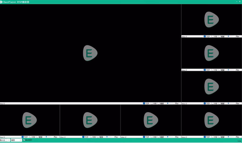Eight screens easyplayer for 8 video streams