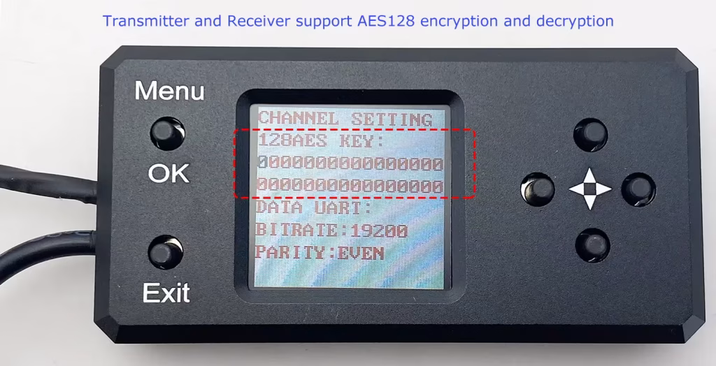 Zabezpečení bezdrátového přenosu videa COFDM28Průvodce nejčastějšími dotazyní-a-dešifrování FPV Transmitter-and-Receiver-support-AES128-encryption-and-decryption