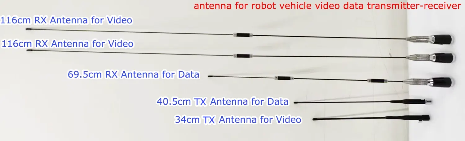 RF antenna for robot vehicle video data transmitter-receiver