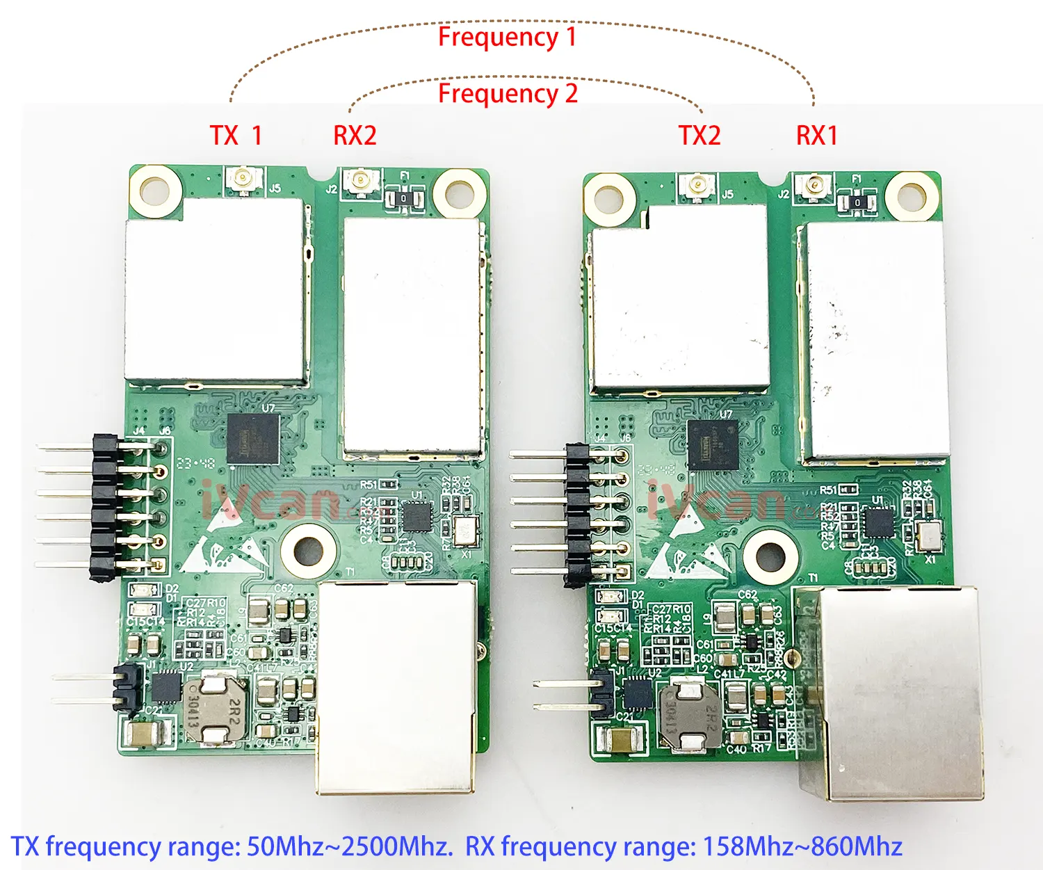 Two-different RF frequency customization transceiver for FDD transmitter or Repeater vcan1886
