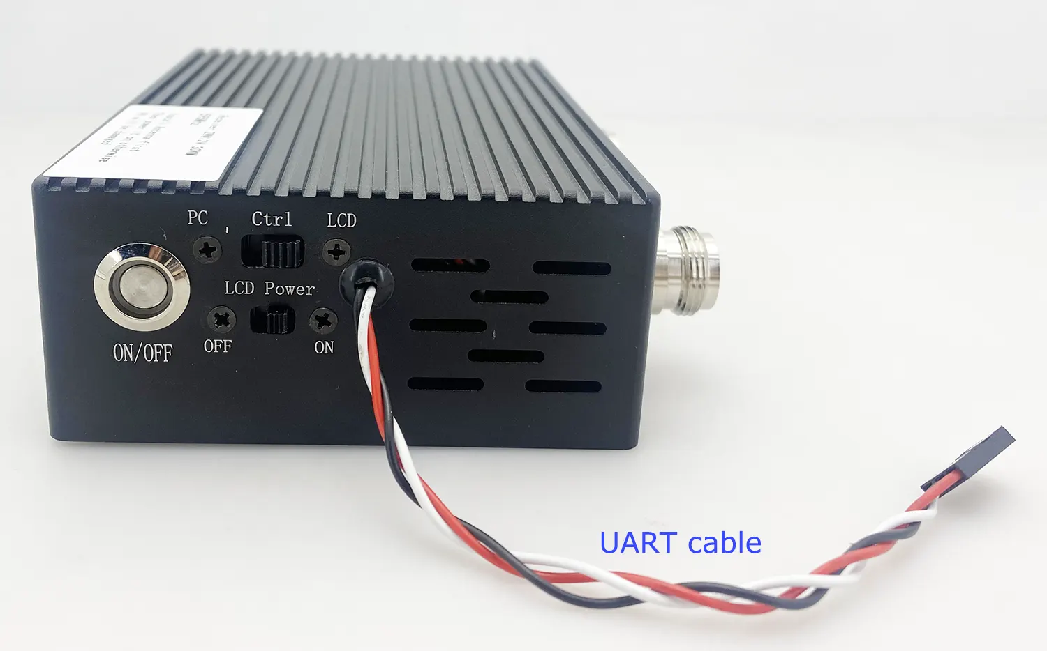 Two switch button and UART cable of the wireless HDMI video receiver