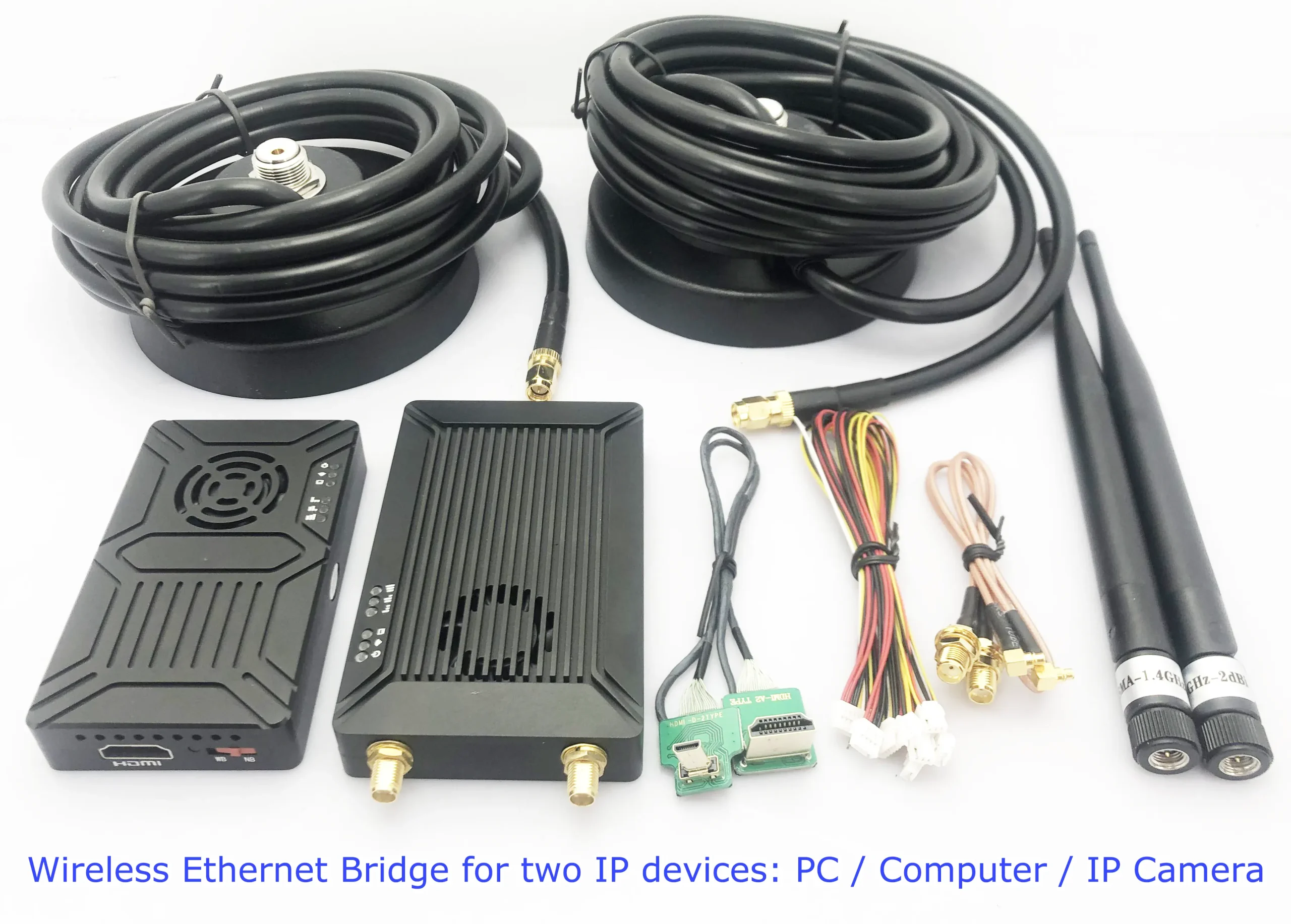 Wireless Ethernet Bridge for two IP devices PC Computer IP Camera transmission