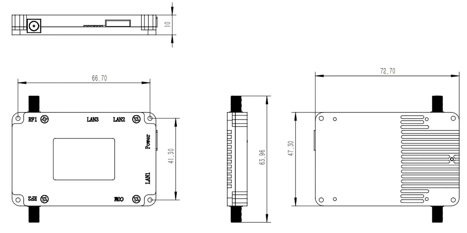 dimension hole positions and size of the 2x1-watt PA model
