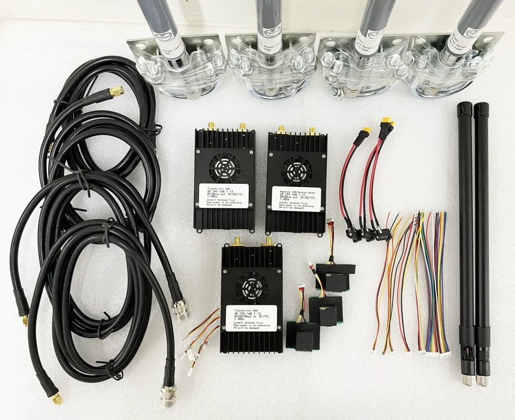 Soluzione ripetitore drone di trasmettitore e ricevitore video wireless a lungo raggio TX900-10W PAA 17 repeater for UAVs