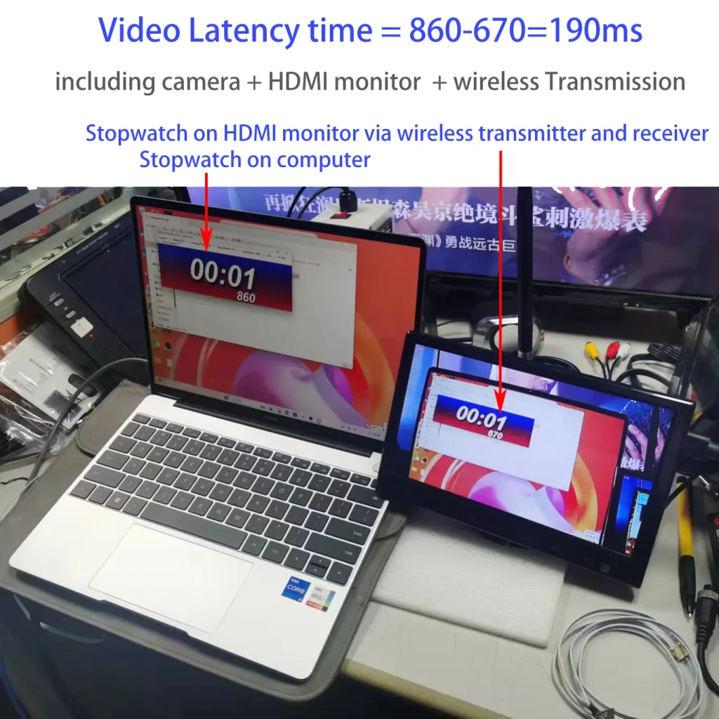 how to get the latency of the wireless video transmitter and receiver