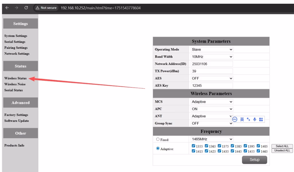 wireless status of add a wireless video relay for drone communication link